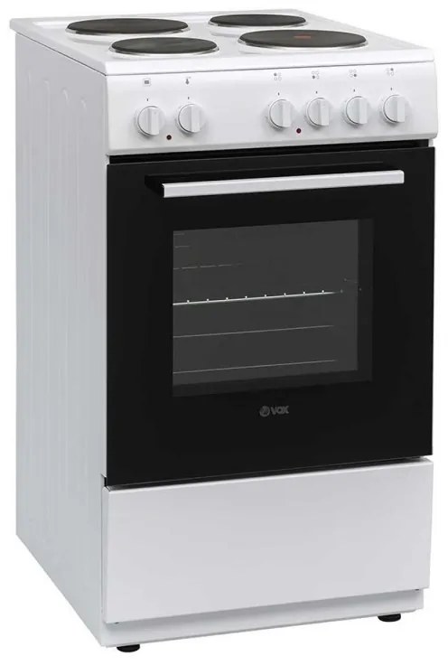 Готварска печка VOX EHB 5010 WG, 8500W, 55 л, Клас А, 4 електрически котлона, 3 функции, До 250C, Бял