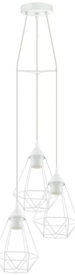 Eglo 79083 - Полилей на кабел BYRON 3xE27/60W/230V бял