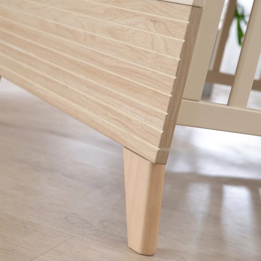 Бежово детско креватче 70x140 cm с регулируема височина Sidney – Roba