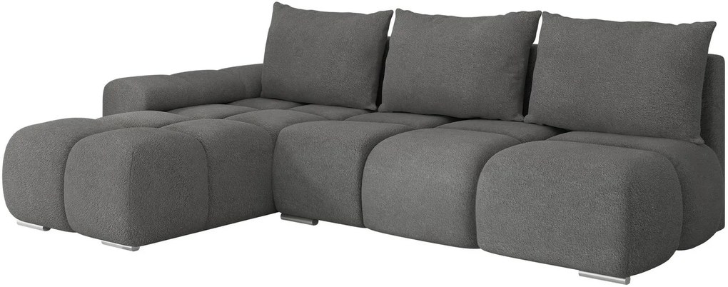 Ъглов диван Bestii-Тъмно сив-Ляв