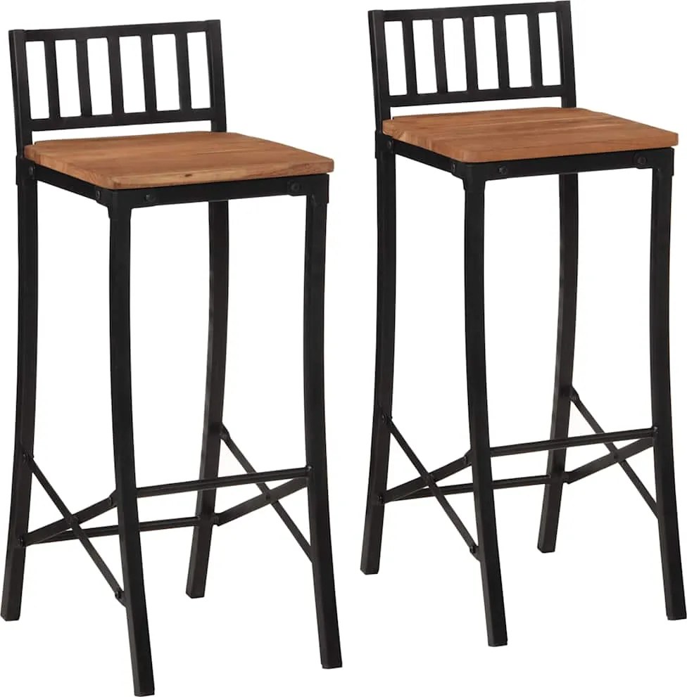 358942 vidaXL Бар столове, 2 бр, акациева дървесина масив