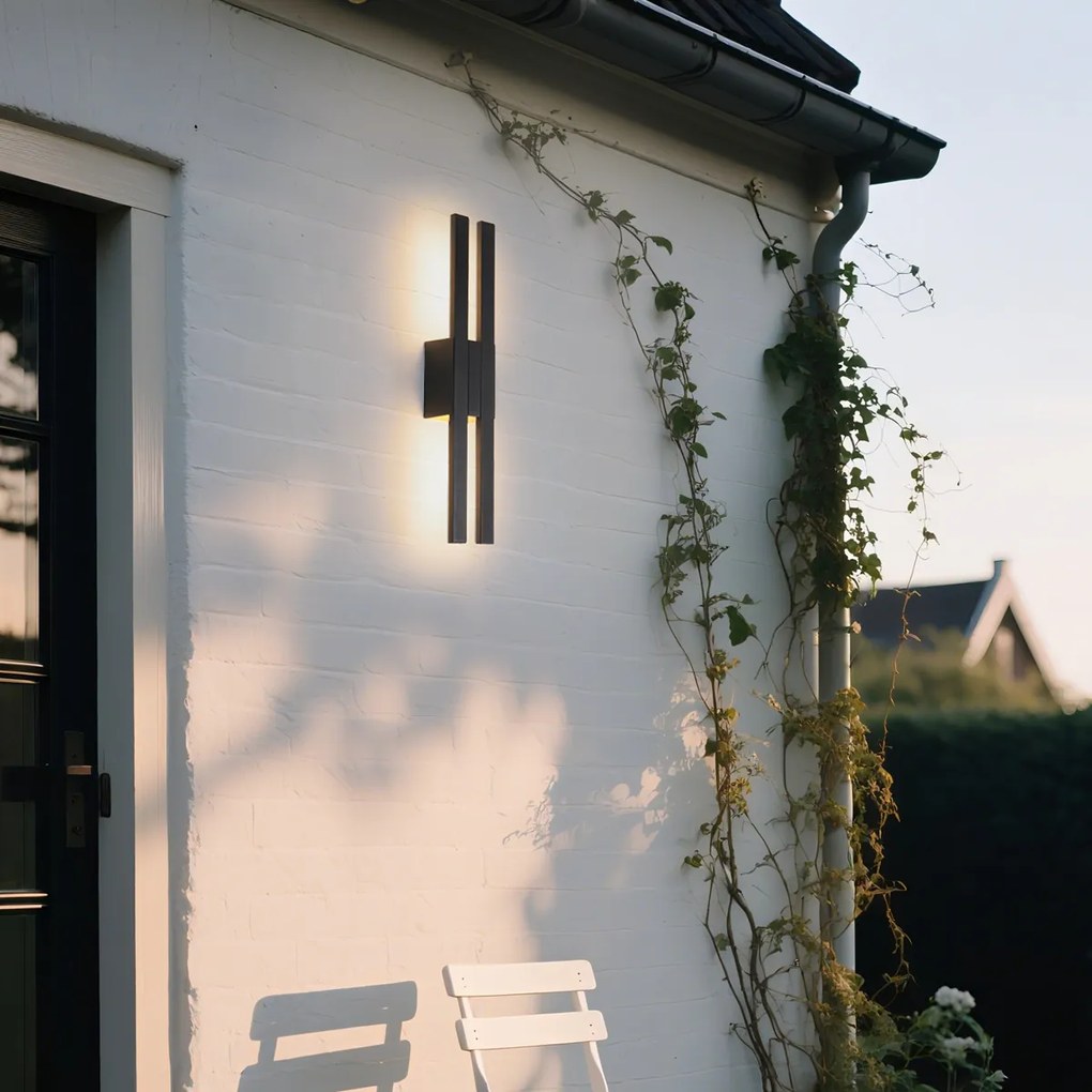 Модерна външна стенна лампа черна с LED 2-светлина IP54 - Jamal