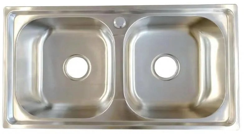 Кухненска мивка ICK 7641 GR, алпака, две корита, със сифони, 76x41см