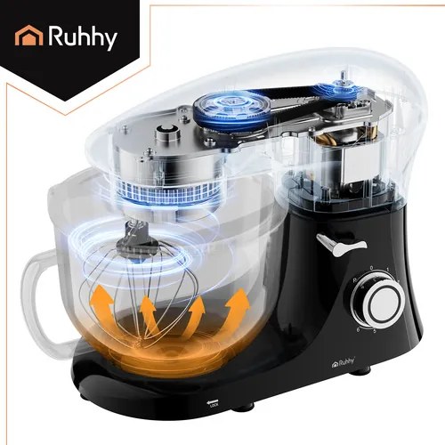 Планетарен миксер за тесто Ruhhy 2200W — С купа от неръждаема стомана 6.2L