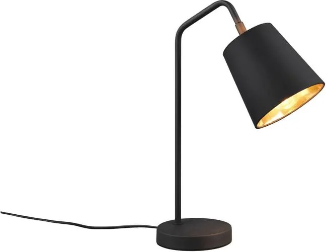 Черна настолна лампа с текстилен абажур (височина 45 cm) Buddy - Reality