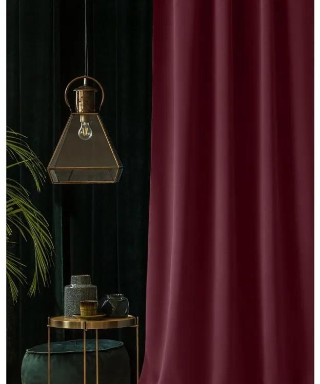 Красива завеса с капси в цвят бордо 140 x 280 см