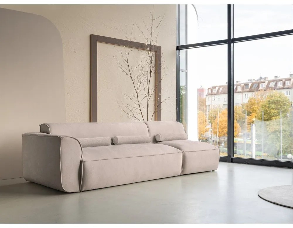 Бежов модулна лежанка (ляв ъгъл) Flex Felix – Miuform