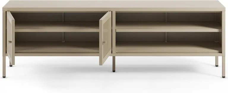 Кремава метална маса за телевизор 160x50x35 cm Fayna – Marckeric
