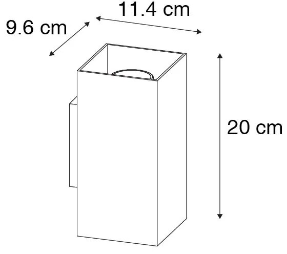 Дизайнерски квадратен стенен аплик черен със златен интериор - Sab