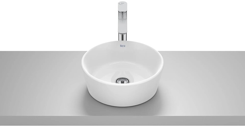 Умивалник върху плот, A327B15000, Roca, без отвор, керамика, бял, 35х35х13см