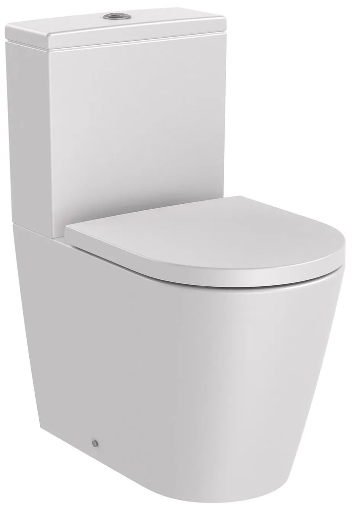 Тоалетна чиния за моноблок, Roca, A342529630 ROUND, порцелан, перлен, 76x60x37.5см