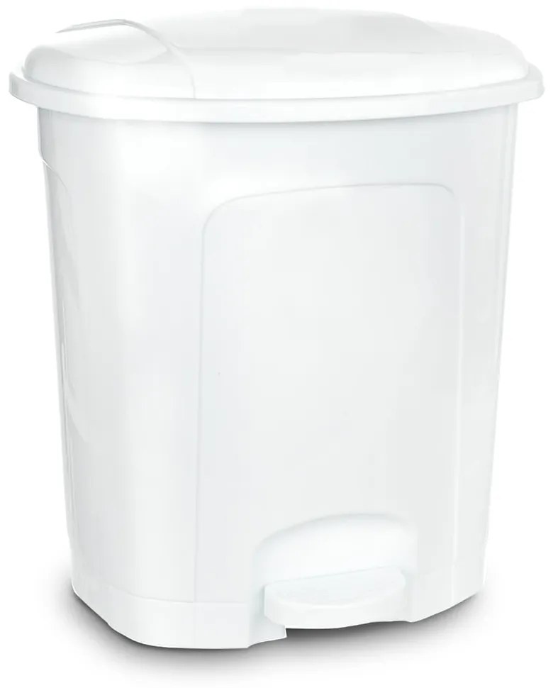 Бяло пластмасово кошче за боклук с педал 30 l – Orion