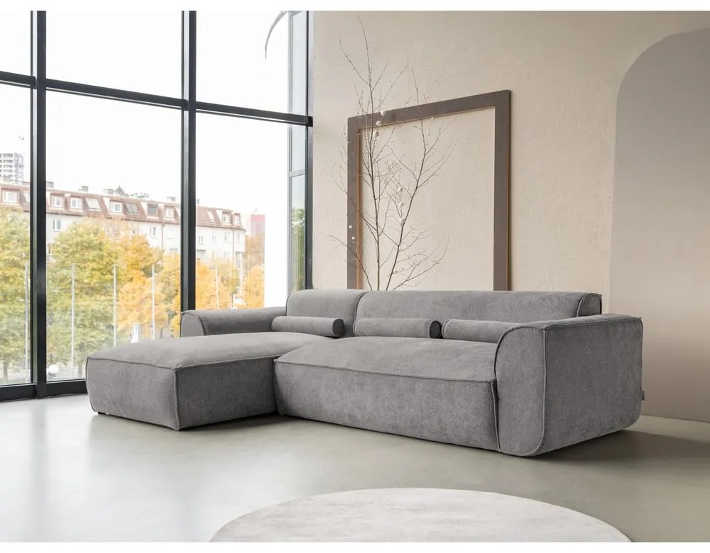 Светлосив ъглов диван (ляв ъгъл) Flex Felix – Miuform