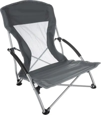 Туристически сгъваем стол с капацитет 100 кг - сив