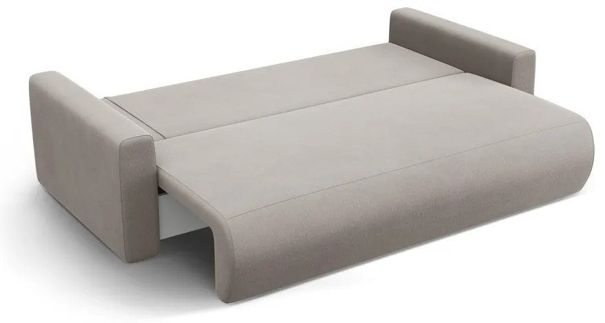 Светлосив кадифен разтегателен диван с място за съхранение 238 cm Belfast – Cosmopolitan Design