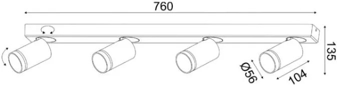 Таван Стена Спот Divino 4лампа-Gkri