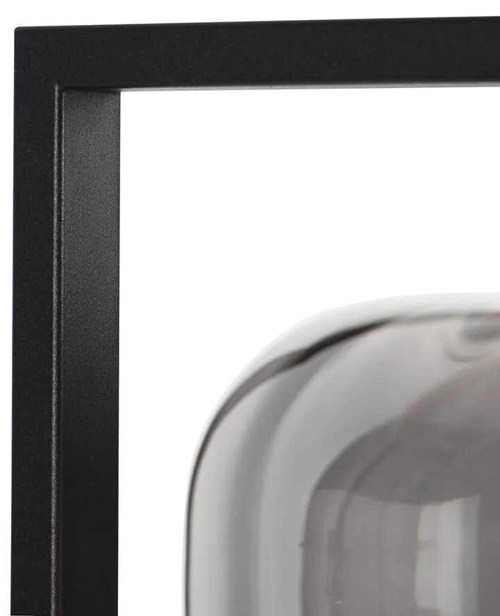 Смарт подова лампа черна с димно стъкло вкл. WiFi ST64 - Qara Down