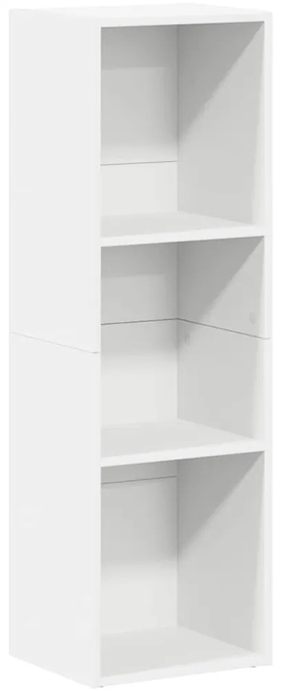 800135 vidaXL Библиотека/ТВ шкаф, бяла, 36x30x114 см, инженерно дърво