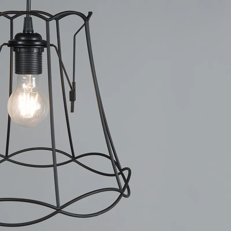 Ретро висяща лампа черна 30 см - Granny Frame