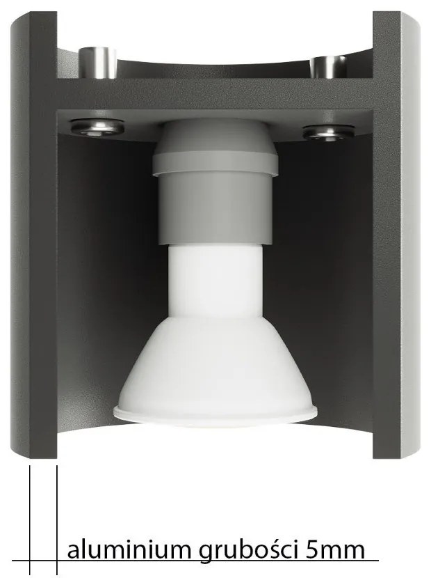 Тъмносива стенна лампа ø 10 cm Roda – Sollux