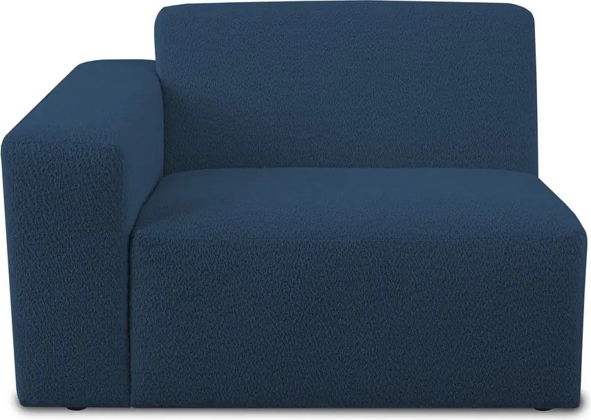 Тъмносин модулен диван от букле (ляв ъгъл) Roxy – Scandic