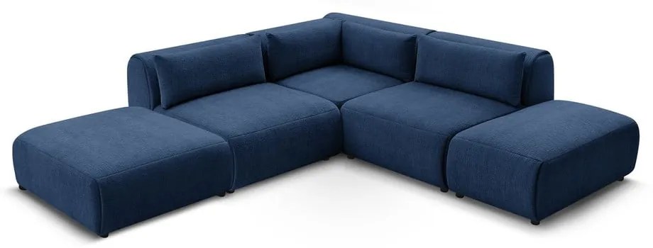 Тъмносин ъглов диван (променлив) Jeanne - Bobochic Paris