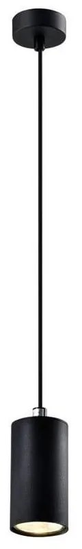 Черна висяща лампа с метален абажур ø 7 cm Tubo - Candellux Lighting