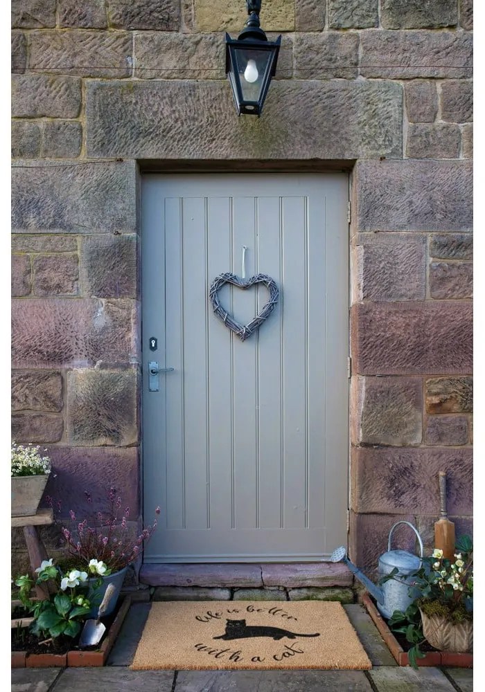 Изтривалка от кокосови влакна 40x60 cm Life Is Better With a Cat – Artsy Doormats