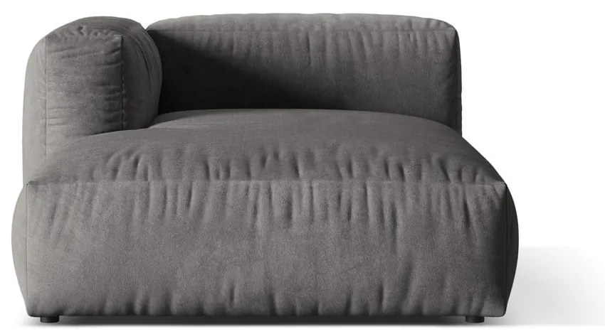 Сив кадифен модул за диван (ляв ъгъл) Martina – Micadoni