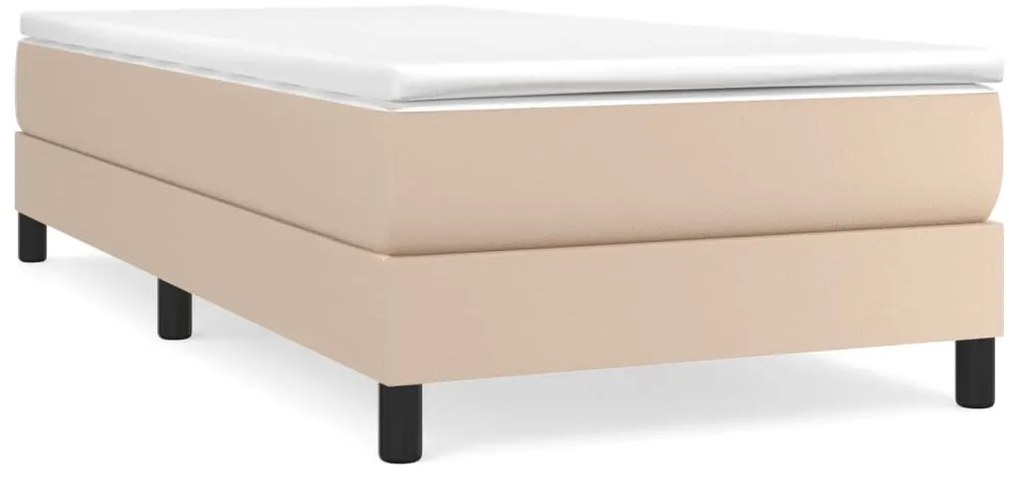 3120675 vidaXL Рамка за легло с пружини, капучино, 90x190 см, изкуствена кожа