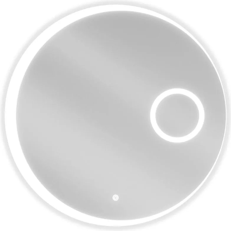 Mexen Ella кръгло огледало за баня с козметично огледалце, подсветка, 70 см, LED 6000K, анти-кондензация - 9811-070-070-611-00