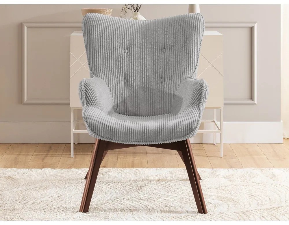 Сиво кресло от рипсено кадифе Niko – Ropez