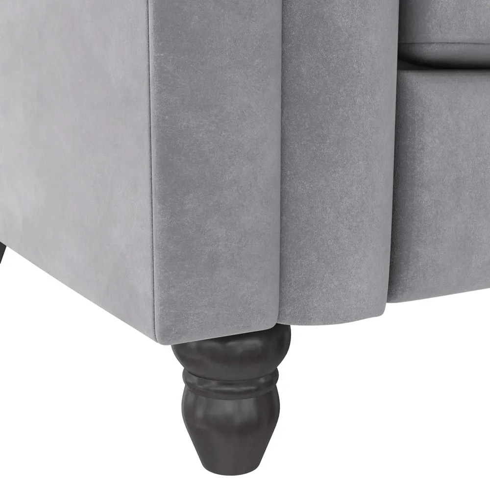 Светлосив кадифен диван 236 cm Felix – Støraa