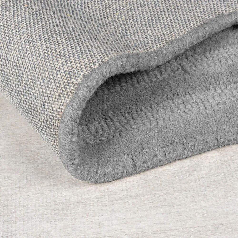 Сив ръчно изработен вълнен килим 160x230 cm Zen Rectangles – Flair Rugs