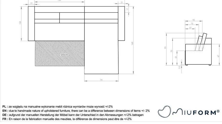 Сив ъглов разтегателен диван (променлив) Homely Tommy - Miuform