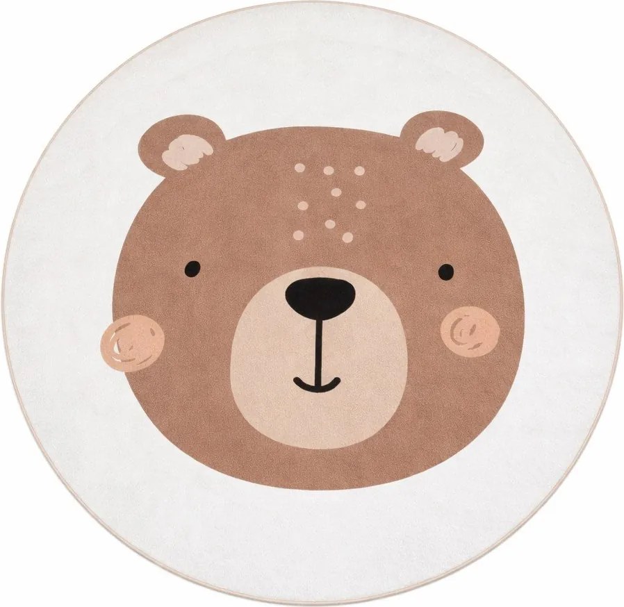 Кафяв/кремав детски килим подходящ за пране ø150 cm Teddy Bear – Mila Home