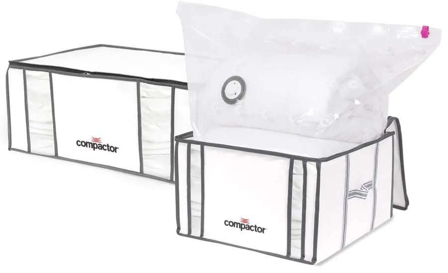 Вакуумни подсилени текстилни кутии за съхранение на дрехи в комплект от 2 бр. 50x65x27 cm Life – Compactor