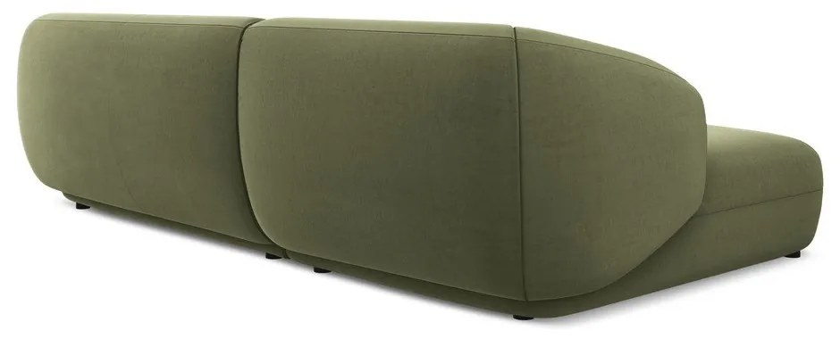 Зелен кадифен ъглов диван (ляв ъгъл) Moana – Makamii