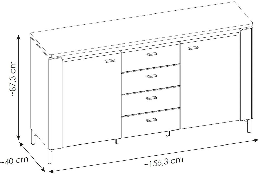 Бюфет Eclat long-Leuko