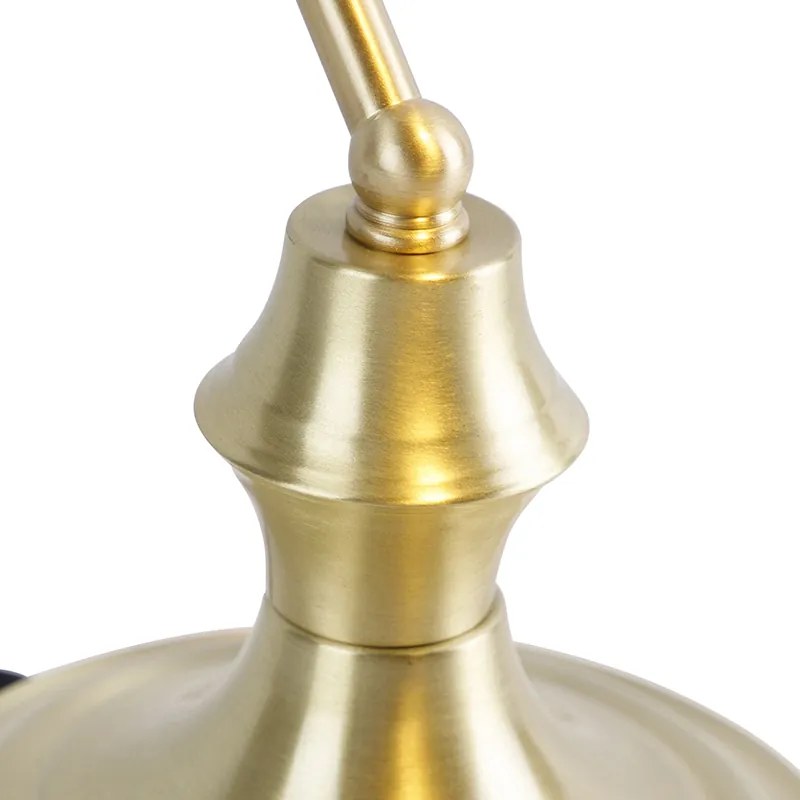 Класическа нотариална лампа златиста с опушено огледално стъкло - Banker