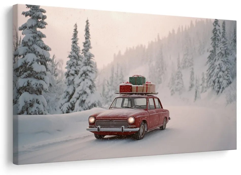 Картина на платно – Коледна кола на сбъднати желания