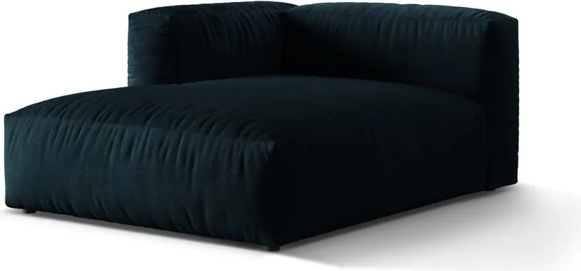 Тъмносин кадифен модул за диван (ляв ъгъл) Martina – Micadoni