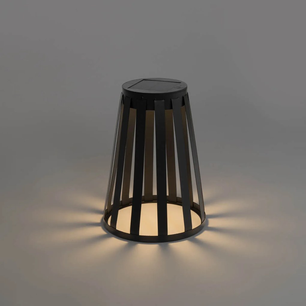 Външна настолна лампа черна с LED 3-степенна димираща соларна и акумулаторна - Penny
