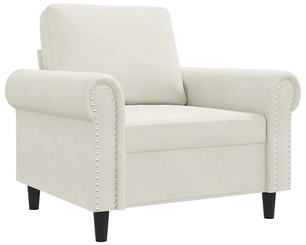 359517 vidaXL Кресло, кремаво, 60 см, кадифе