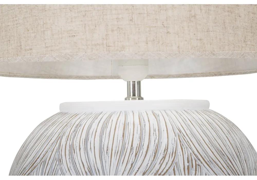 Настолна лампа с текстилен абажур в бяло и златисто (височина 59 cm) Atene - Mauro Ferretti