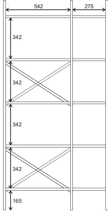 Етажерка за книги в дъбов декор в естествен цвят 58x175 cm Ara - Marckeric