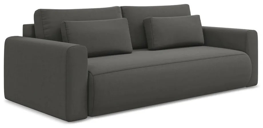 Тъмносив кадифен разтегателен диван с място за съхранение 238 cm Kapua – Makamii