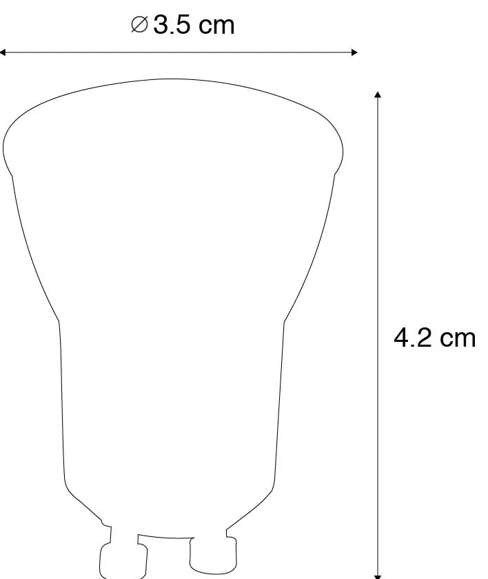 Комплект от 5 димируеми LED крушки GU10 35мм 3W 220LM 3000K