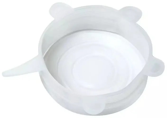 Комплект 6 бр. силиконови капаци Kinghoff KH 1902, -40 до 230°C, Плътно и херметично прилепване, Многократна употреба, Универсални, Прозрачен