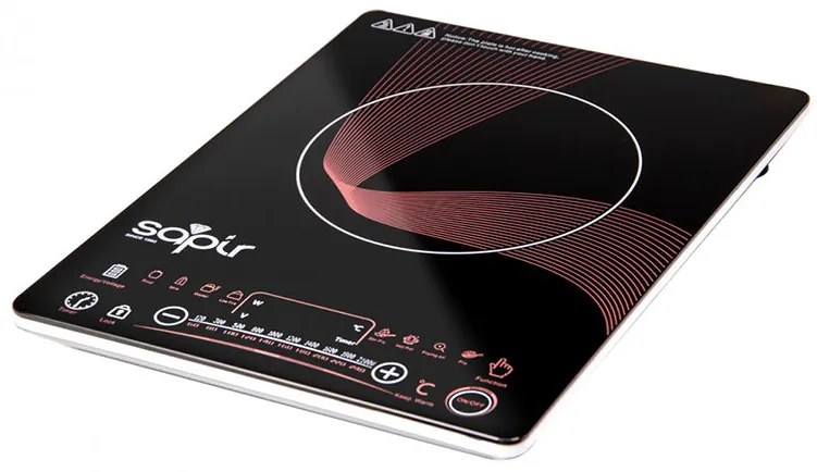 SAPIR SP 1445 Електрически и индукционен котлон - универсален модел с GS сертификат - Индукционна / 2000W / Черен